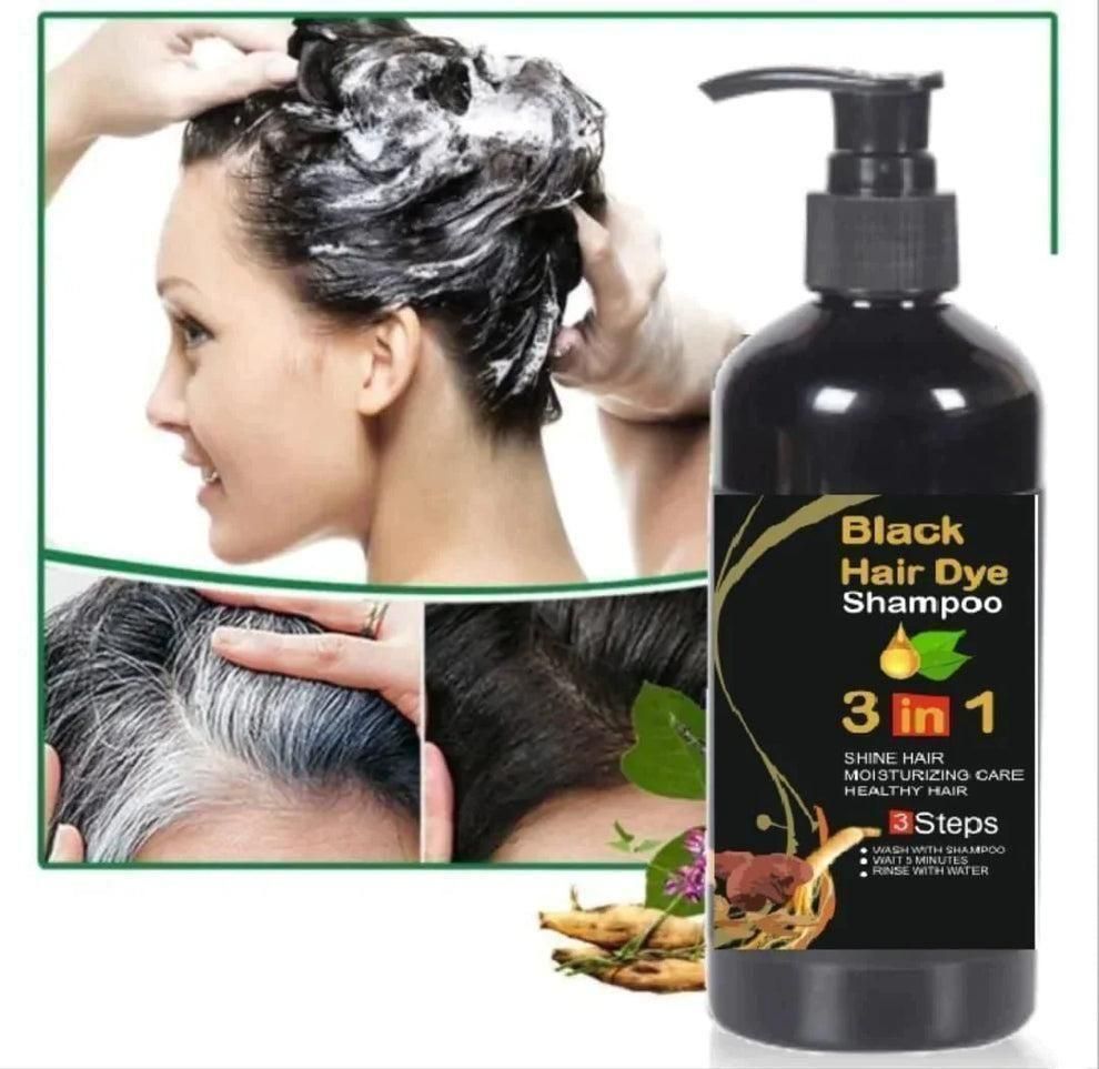 Unisex Instant Black Herbal Hair Dye Shampoo for Grey Hair Coverage Shampoo 2 in 1(100ml) Pack Of 2