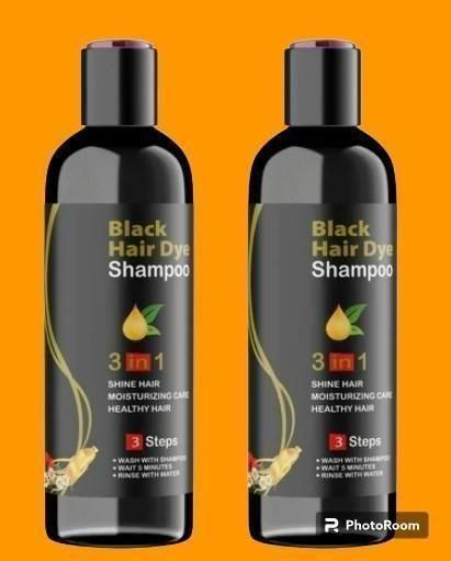 Unisex Instant Black Herbal Hair Dye Shampoo for Grey Hair Coverage Shampoo 2 in 1(100ml) Pack Of 2